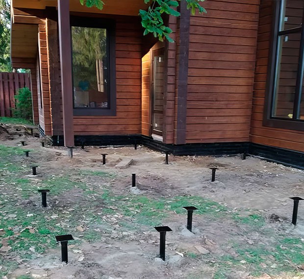 Винтовые сваи для веранды или террасы в Карасуке